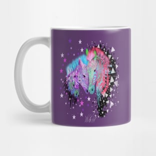 Colorful Rainbow Zebra Animal Head Print Mug